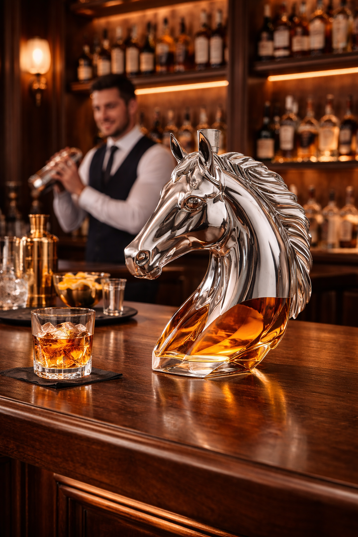 Garrafas de Whiskey – Edição Especial com Cabeça de Cavalo
