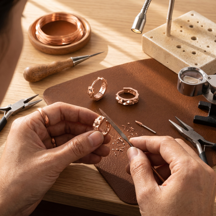 Brincos de Cobre Ana Zagreb com Design Espinhado