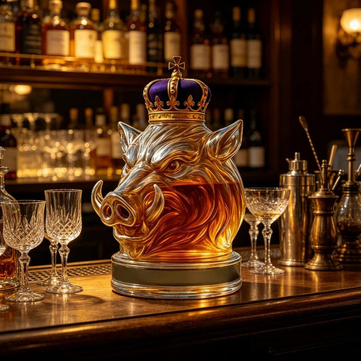 Decantador de Whisky em Design de Cabeça de Porco