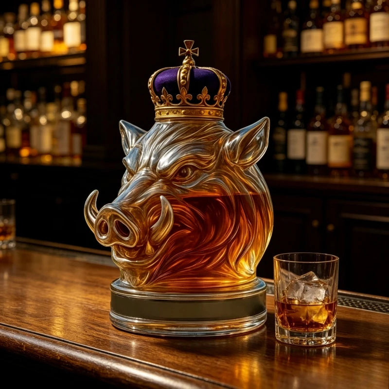 Decantador de Whisky em Design de Cabeça de Porco