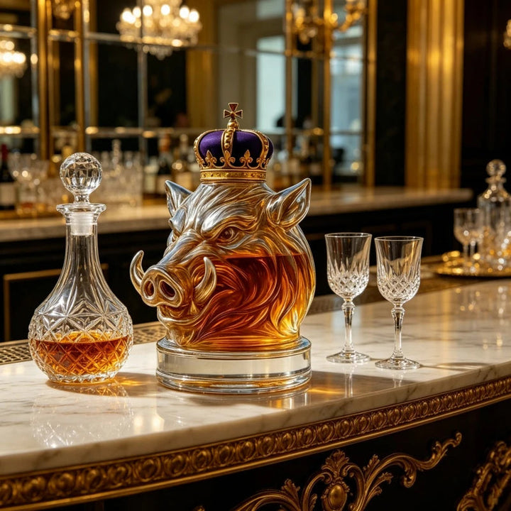 Decantador de Whisky em Design de Cabeça de Porco