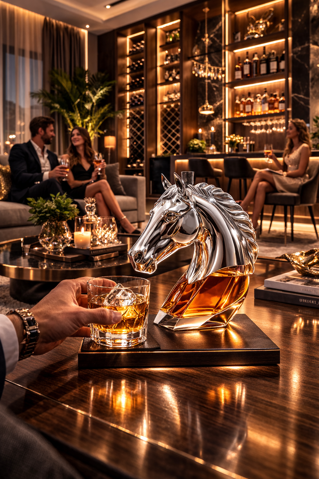 Garrafas de Whiskey – Edição Especial com Cabeça de Cavalo