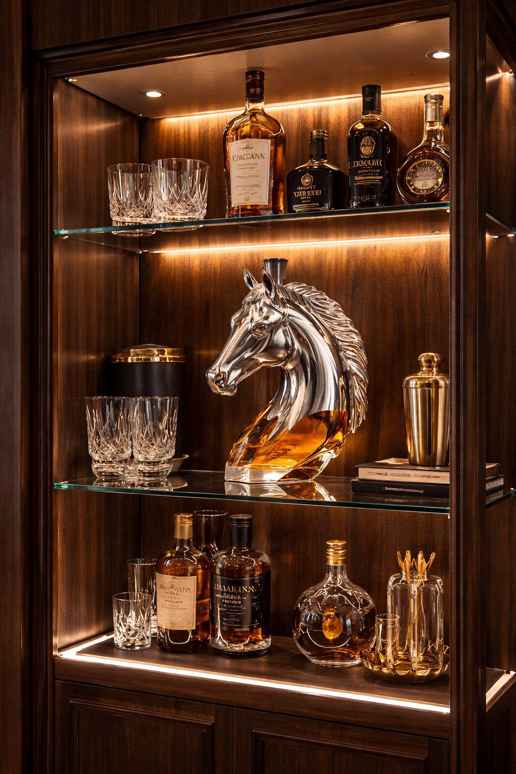 Garrafas de Whiskey – Edição Especial com Cabeça de Cavalo