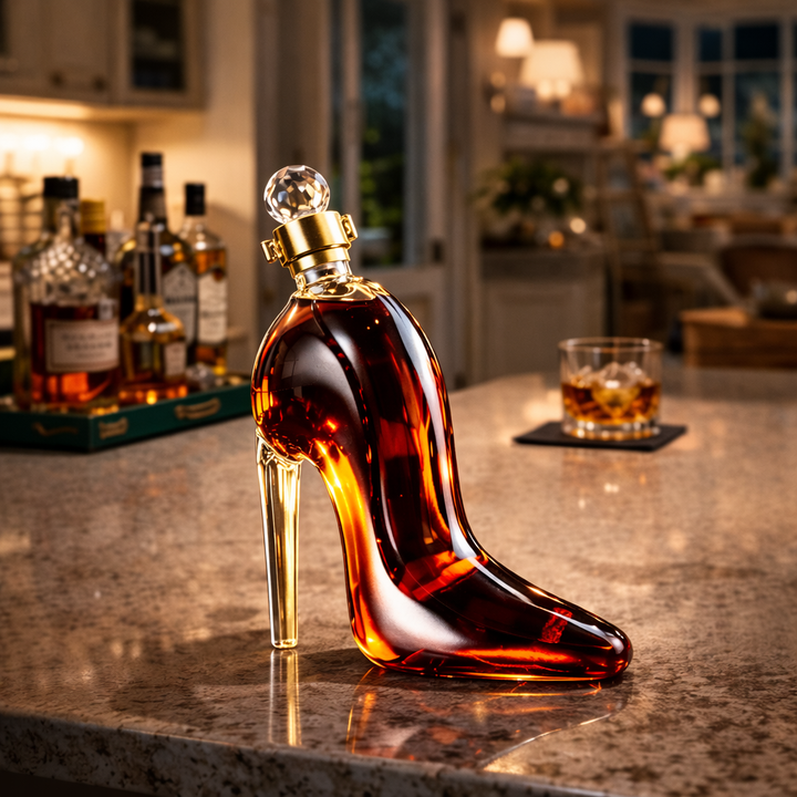 Decantador de Uísque Elegante com Design de Salto Alto