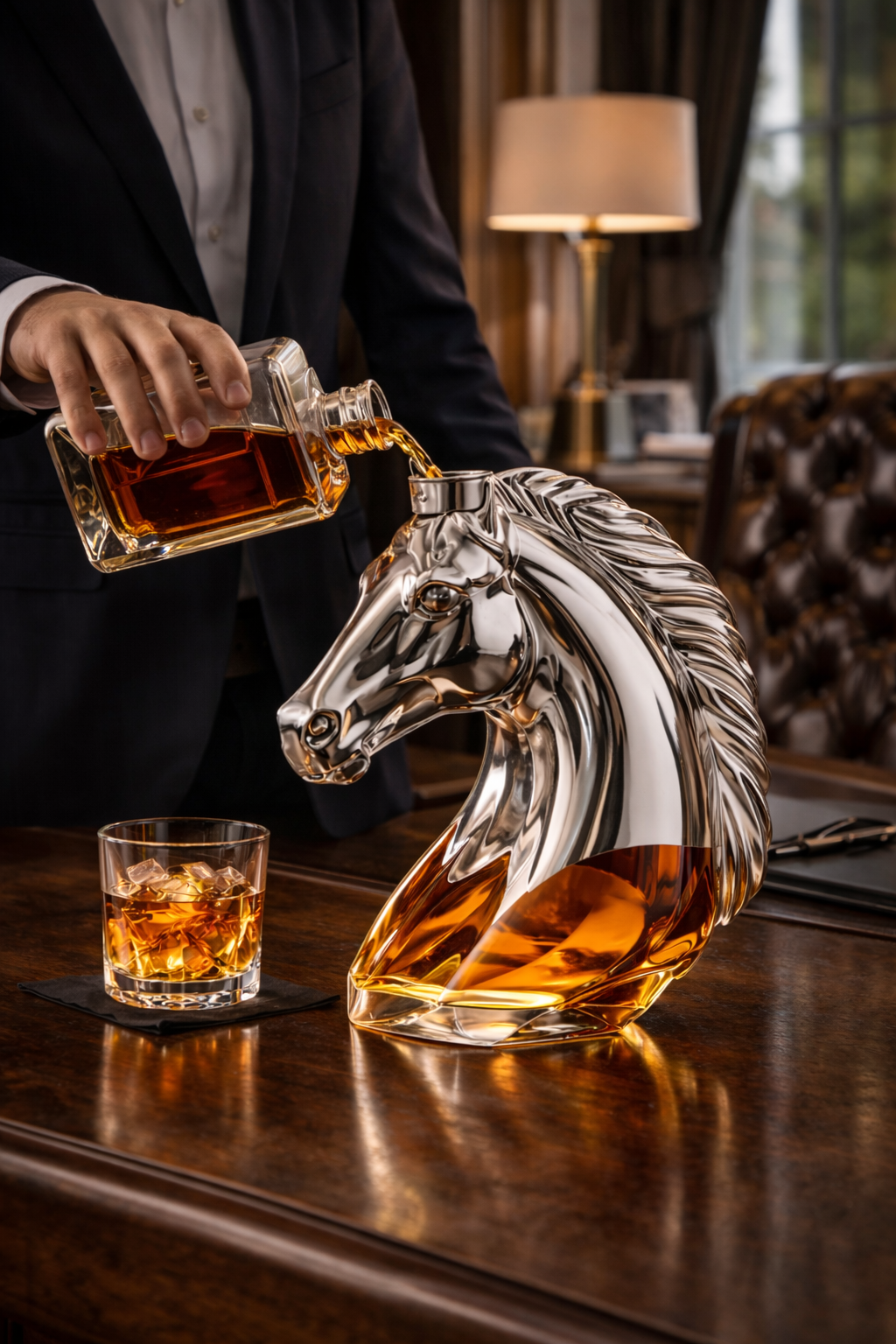 Garrafas de Whiskey – Edição Especial com Cabeça de Cavalo