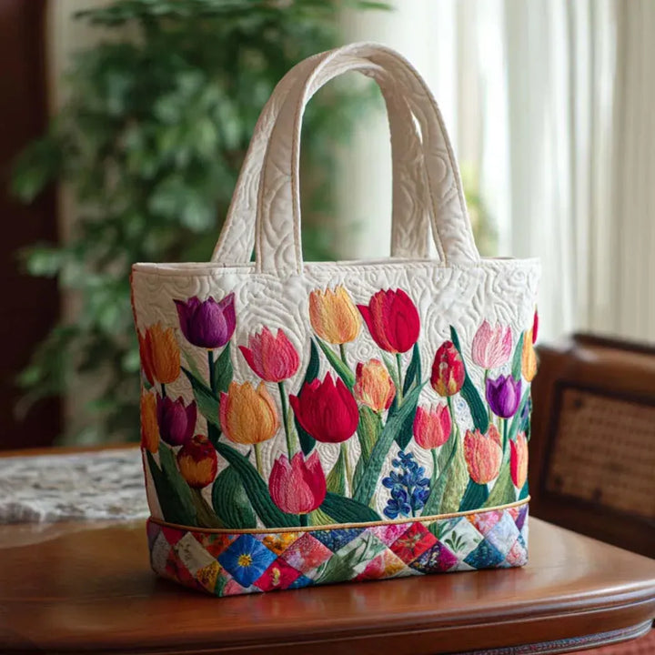 Bolsa com Estampa de Tulipas