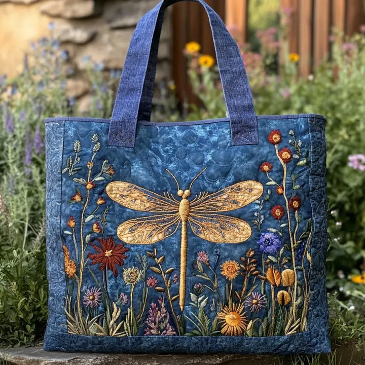 Bolsa Almofadada com Estampa de Dragão Dourado