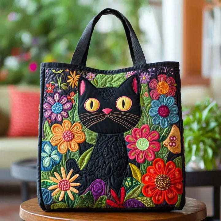Bolsa acolchoada - Estilo de gato preto encantado