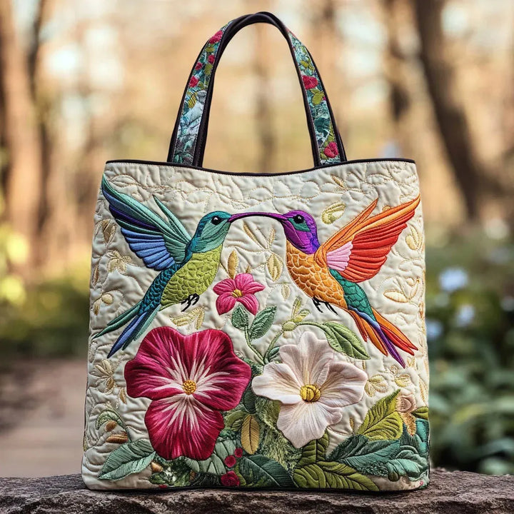 Almofada Decorativa - Colibri com Flor Branca