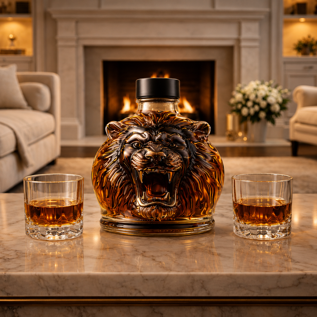 Decantador de Whisky em Forma de Cabeça de Leão