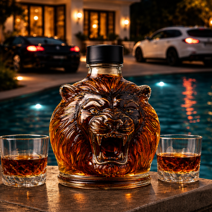 Decantador de Whisky em Forma de Cabeça de Leão
