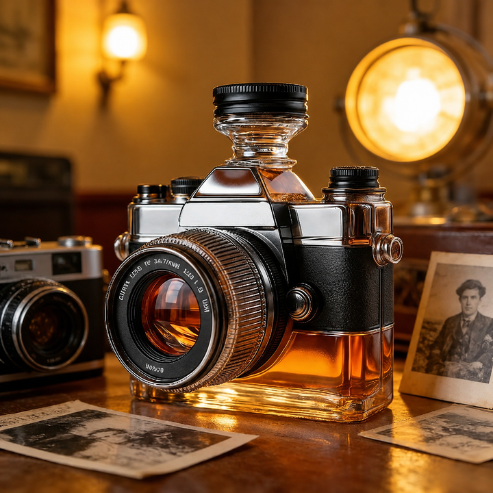 Decantador de Whisky Estilo Câmera