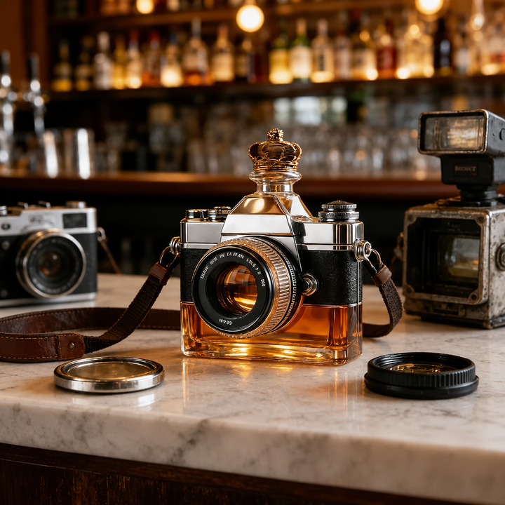 Decantador de Whisky Estilo Câmera