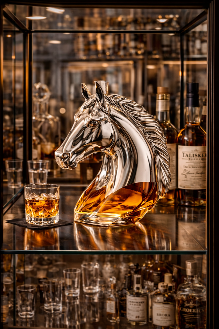 Garrafas de Whiskey – Edição Especial com Cabeça de Cavalo