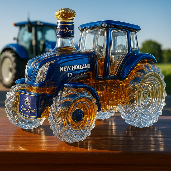 Garrafão de Whisky Clássico em Formato de Trator New Holland T7