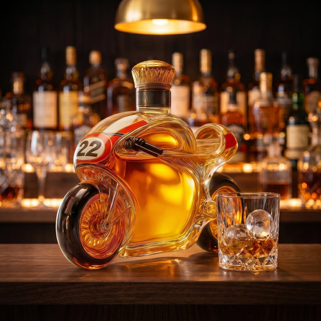 Decantador de Whisky con Diseño de Motocicleta