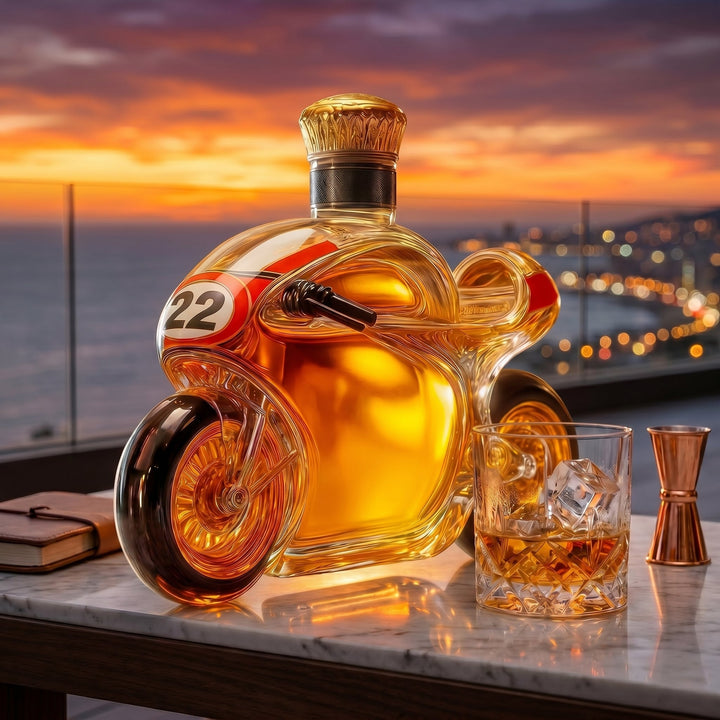 Decantador de Whisky con Diseño de Motocicleta