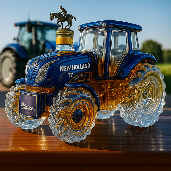 Garrafão de Whisky Clássico em Formato de Trator New Holland T7