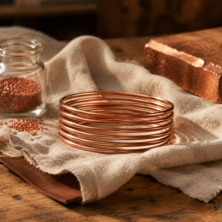 Conjunto de Pulseiras de Cobre Ana Zagreb - Simplicidade Elegante