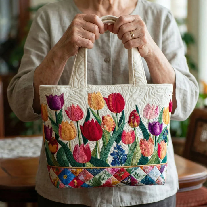 Bolsa com Estampa de Tulipas
