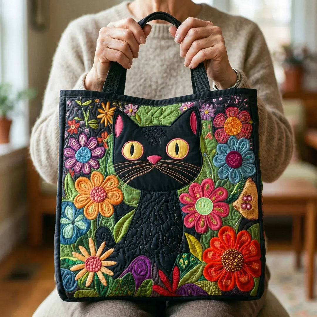 Bolsa acolchoada - Estilo de gato preto encantado