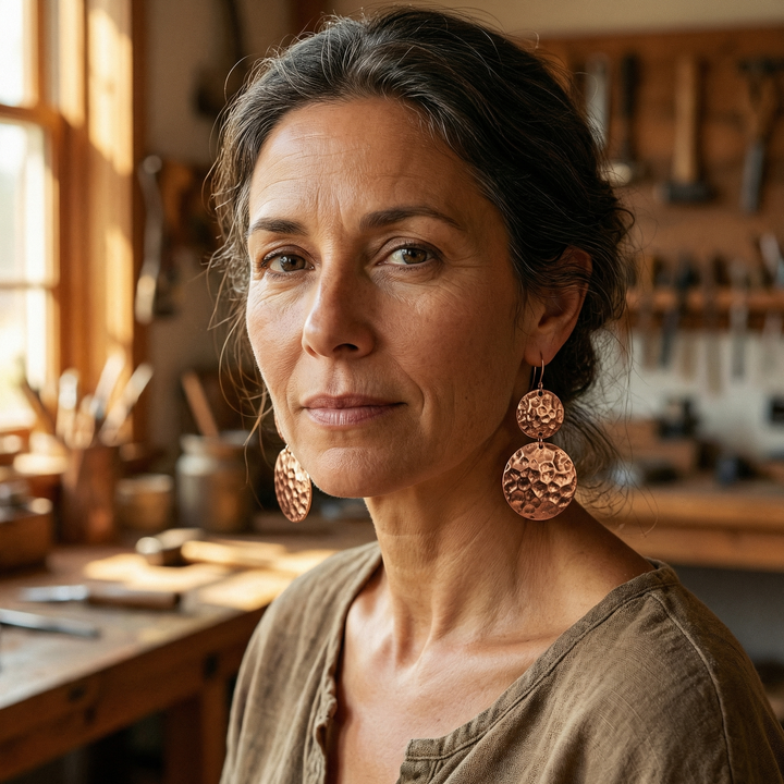Ana Zagreb Copper Earrings by Suncostaj